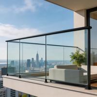 Balustrade de balcon en verre double film mince BIPV avec pince de base en U pour extérieur 320W 1200x1600mm