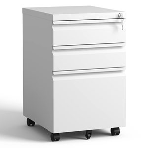 Gracewise Office Steel Storage Cabinet Mobile Cabinet File Mobile Pedestal Gooseneck 3 Drawer Metal Mobile Storage Cabinet