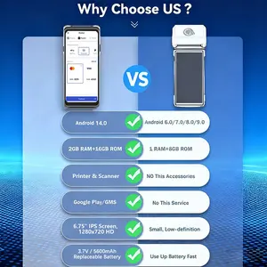 Terminale di Pagamento Mobile Portatile Moderno per <span class=keywords><strong>POS</strong></span>, Vendita all'Ingrosso - Product Image 5