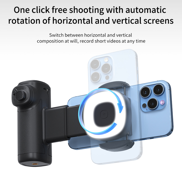 Vanarse Portable Magnetic Selfie Stick for 5.0 ABS Material 2000mAh Battery Automatic Rotation for Mobile Phone Tripod