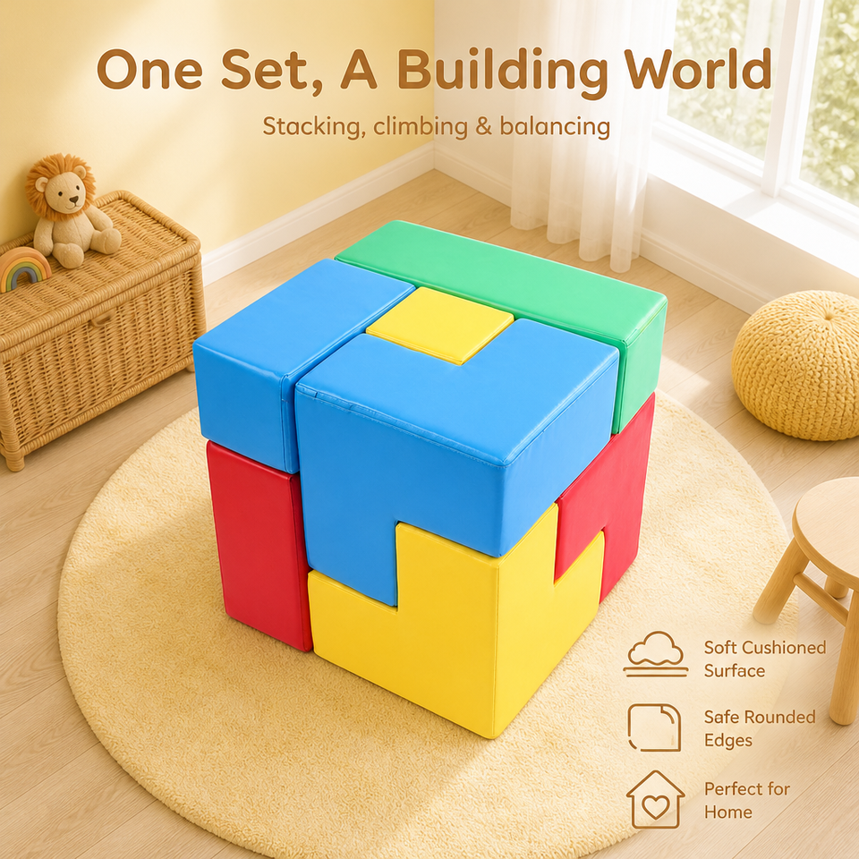 Kids Educational Foam Blocks Large Soft Building Cubes 60cm Stacking ...