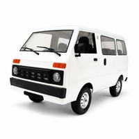 Mini-van télécommandé en métal avec carrosserie à l'échelle 1:10, télécommande 2,4G, batterie rechargeable et chargeur pour jeu en intérieur