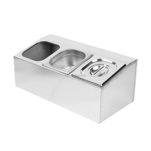 Conteneur de buffet en acier inoxydable, bac gastronorme à trois compartiments, finition poli miroir, pour restaurant - Product Image 4