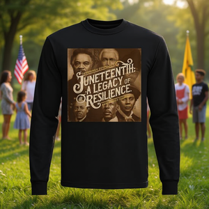 Juneteenth A Legacy Of Resilience Camiseta de manga larga negra unisex talla adulta - Product Image 3