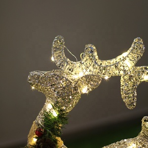 Manches de renne argent or, grande taille, décoration 3d, éclairage led extérieur, pour fêtes de noël, fantaisie - Product Image 5