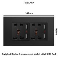 Prise murale PC 10A en gros avec ports USB-C, design moderne pour hôtel, salon, chambre à coucher, utilisation électrique, compatible Wi-Fi