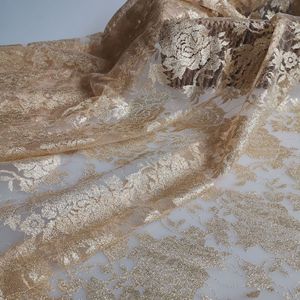 Vàng Bạc Ren Kim Loại Đường May Đa Màu Cung Cấp Cổ Phiếu <span class=keywords><strong>Polyester</strong></span> Không Đàn Hồi Lớn Hoa Váy Ren Cho Váy Vải - Product Image 5