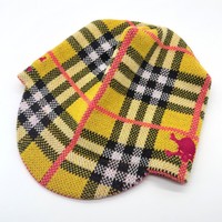 Bonnet en tricot acrylique doux à visière, jacquard à carreaux de luxe, avec broderie tête de mort, pour casquettes streetwear haut de gamme avec logo personnalisé