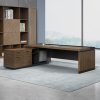 Peinture moderne en MDF en forme de L Bureau de direction en bois pour le mobilier de bureau Ensemble bureau et chaise