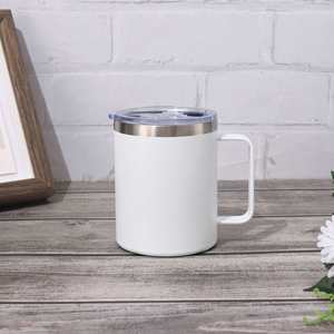 Generic 12oz Portable Office Coffee <b>Mug</b> Double Wall <b>Insulated</b> Powder Coated Stainless Steel Handle Cup - Product Image 2