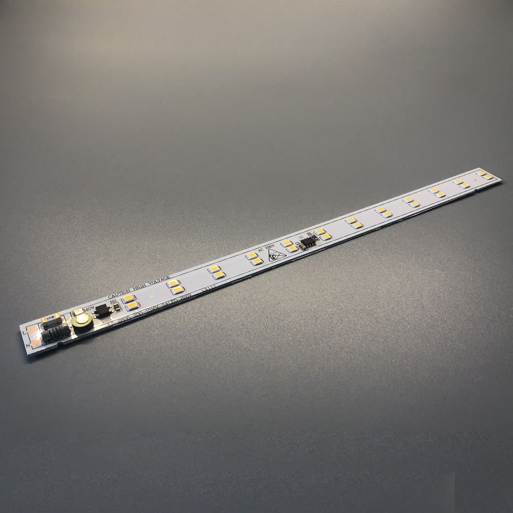 Tira de luces LED de aluminio profesional, 230mm x 15mm, 200-250VAC, 10W, 24 unidades, 2835 SMD, PCB, fábrica