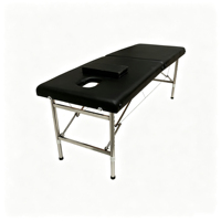 Table de massage professionnelle pliable en acier inoxydable à 2 sections, lit de spa réglable