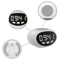 Réveil intelligent mini carré à LED avec fonction d'enregistrement, pour le sommeil, l'école, les médicaments et la cuisine