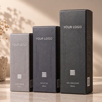 Boîte d'emballage pliable personnalisée pour huiles essentielles, parfums et cosmétiques, avec gaufrage et débossage, type tuck-end