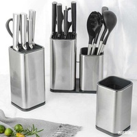 Seau De Stockage Insert En Acier Porte-Couteau En Acier Inoxydable Cuisine Planche À Découper Fournitures Italien Porte-Couteau Titulaire