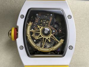 Reloj Mecánico de Lujo de Super Calidad, Resistente al Agua, 41 mm, Movimiento Tourbillon de Fábrica RM, RM88, Esqueleto de Cerámica Blanca, Diseño Smiley - Product Image 5