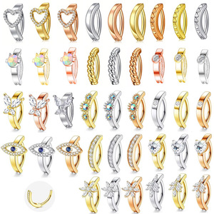 Nouveau produit-surface lisse, style minimaliste et unique, anneau tressé clouté de diamants pour <span class=keywords><strong>piercing</strong></span> au <span class=keywords><strong>nombril</strong></span> de la femme - Product Image 1