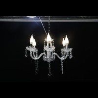 Lustre LED en acrylique et cristal à 15 têtes, alimenté en courant alternatif, pour décoration romantique de lieux, suspension pour plafond d'église ou de chapelle