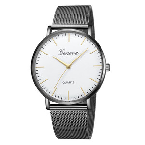 Barato Unisex correa de malla de acero inoxidable de los hombres reloj de <span class=keywords><strong>Ginebra</strong></span> casual de cuarzo reloj de pulsera Relojes - Product Image 3