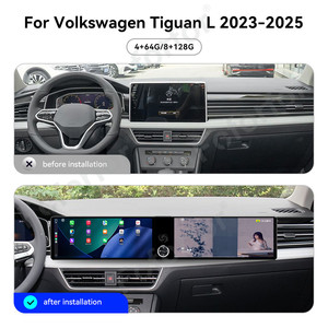 Foforfor Écran tactile interactif double 12,3 pouces Android 13 Radio de navigation GPS pour voiture pour Volkswagen <span class=keywords><strong>Tiguan</strong></span> L2023-2025 CarPlay sans fil - Product Image 2