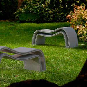Banc Sinuo Mobilier de paysage urbain Impression en béton 3D Banc extérieur Siège public ergonomique - Product Image 6