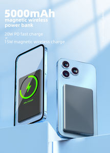 סוללת גיבוי דקה ממתכת טרנדית לשנת <span class=keywords><strong>2026</strong></span> עם טעינה מהירה, מגנטית, אלחוטית, תואמת לאייפון, OEM, בגודל כרטיס אשראי, לאייפון 16 - Product Image 3
