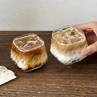Tasse à café en verre borosilicate de haute qualité, motif arbre, design de niche, esthétique raffinée, sans BPA, compatible micro-ondes, pour la maison, pour lattes et Americano