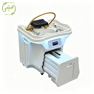 Lujoso <span class=keywords><strong>Lavacabezas</strong></span> Portátil Blanco para Spa, Equipo de Terapia Capilar con Dos Tanques de Agua para Gimnasios, Spas y Salones de Belleza - Product Image 5