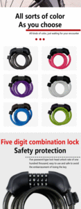 Serrure universelle pour vélo de route et de montagne, antivol à 5 mots de passe numériques, antivol, antivol, accessoires de vélo - Product Image 5
