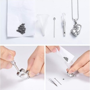 Collana con Ciondolo <span class=keywords><strong>a</strong></span> Forma di Impronta per Ceneri di Animali Domestici, in Acciaio Inossidabile, Portaceneri Compatto, Gioiello Commemorativo per Cani e Gatti - Product Image 6