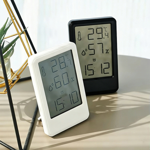 Thermomètre d'intérieur mural grand format avec alarme, hygromètre numérique pour mesurer l'humidité et la température domestique avec support - Product Image 1