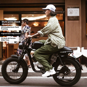 Vélo électrique de ville avec batterie 48V et pneus tout-terrain larges, 25 km/h, conception 3 <span class=keywords><strong>places</strong></span> pour les trajets urbains - Product Image 2