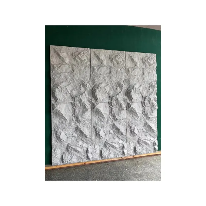 Factory direct price easy installation Polyurethane Rock Mountain Stone Panel PU stone faux rock wall decoration for villa