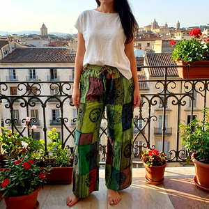 Nueva Falda Midi Boho de Verano para Mujer, Transpirable, Lisa, de Poliéster/Rayón Satinado, Estilo Vintage con Parches, Recta, Larga, con Cintura Elástica - Product Image 1