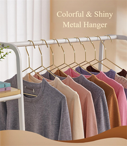 Custom Popular Metal Wire Rose Gold Clothes Hanger Stand for Clothes and Coat Hanger Hook Dry Cleaning - Product Image 2