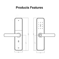 Serrure intelligente en acier inoxydable TTLock avec application Tuya, empreinte digitale, carte RFID, serrure numérique intelligente pour entrée de maison, appartement, Airbnb
