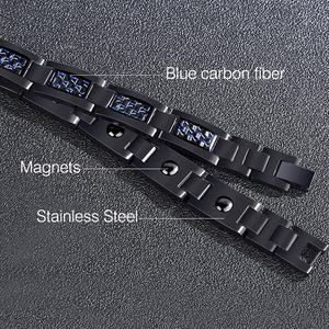 Bracelet magnétique en fibre <span class=keywords><strong>de</strong></span> carbone bleu énergie bracelet en fibre <span class=keywords><strong>de</strong></span> carbone en acier inoxydable bracelet d'énergie quantique pour <span class=keywords><strong>la</strong></span> <span class=keywords><strong>perte</strong></span> <span class=keywords><strong>de</strong></span> <span class=keywords><strong>poids</strong></span> - Product Image 2