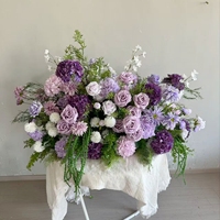 Bouquet de mariage en gros, centre de table rose et orange, chemin de table, fleurs pour allée de mariage, composition florale au sol pour scène