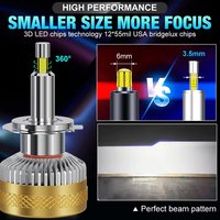 Sistem Lampu Otomatis YHKOMS R4 130W 16000LM 4 Sisi CSP 360 Derajat H1 H4 H7 Lampu HB3 HB4 9012 Bohlam Lampu Depan Mobil LED Canbus