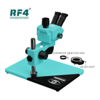 Microscope Stéréo Trinocular RF4 RF-6565PRO 6.5-65X ZOOM Anti-poussière Grande Base pour Réparation et Amélioration de Téléphones Mobiles et Formation