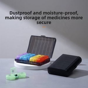 Vente en gros - Boîte de rangement pour médicaments portable moderne à 21 compartiments, en plastique PP noir, boîte à pilules hebdomadaire, organiseur de comprimés pour sept jours - Product Image 6