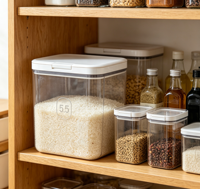 Ensemble de contenants de stockage alimentaire hermétiques empilables, bocaux d'organisation de cuisine en plastique avec couvercles à clapet, récipients sans BPA