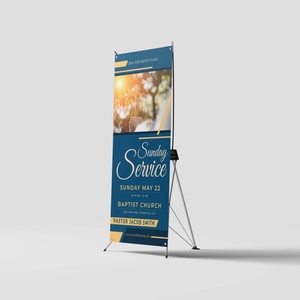 Business Trade Show Telón de fondo <span class=keywords><strong>Banner</strong></span> con soporte Iglesia Vinilo Piso grande Banners de pie Pantalla personalizada Vertical X Stand Display - Product Image 2
