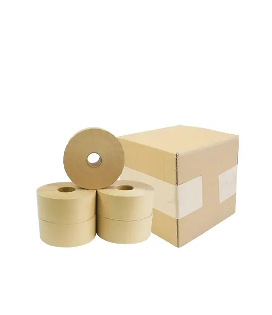 Kraftpapier Gegomde Tape Versterkte Glasvezel Water Geactiveerde Kraft Tape Bruine Verpakkingstape Zwaar