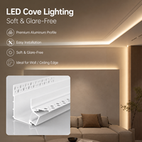 Profilé LED encastré en alliage d'aluminium sans cadre pour installation de bande lumineuse intérieure dans les murs et plafonds en plaques de plâtre