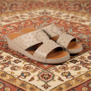 Customized Ostrich Leather Arabic Sandals Factory Handmade Premium Luxury Cork <b>Insole</b> slippers Comfortable Daily Wear - Product Image 1