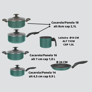 Juego de Ollas y Sartenes de Cerámica Moderna con Revestimiento de Mármol, Tapas de Vidrio, Asas de Baquelita, Antiadherente, 6 Piezas, de Aluminio, Compatible con Inducción - Product Image 2