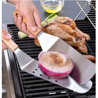 Ustensiles de barbecue et de cuisine en acier inoxydable pour la cuisson des steaks, spatule à pizza ajourée