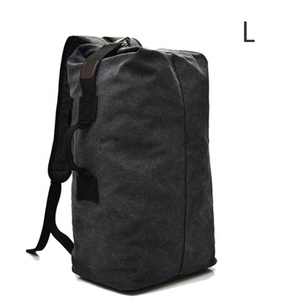 Fashion Outdoor Travel Luggage <strong>Black</strong> Portable Korean Solid Color Large Capacity Sport Rucksack Multifunction Men Canvas <strong>Backpack</strong> - Product Image 3