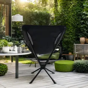 Modern Design Quick Open Aluminum Moon Chair Convenient Folding Swivel Camping Outdoor Furniture